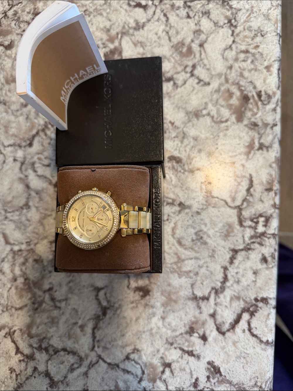 Michael Kors Gold Tone Women’s Crystal-Accent Chronograph Watch